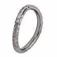 2.25mm Stackable Black Plated Silver Curved Hammered Band Hot on Sale