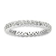 2.5mm Sterling Silver Stackable 1 5 Cttw HI I3 Diamond Petal Band Fashion