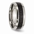 Titanium Black Carbon Fiber 8mm Polished Comfort Fit Band For Cheap