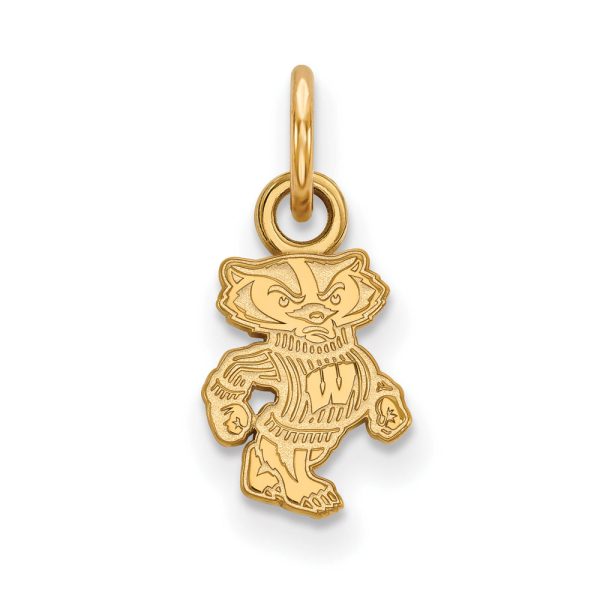 10k Yellow Gold U. of Wisconsin XS (Tiny) Badgers Charm or Pendant on Sale