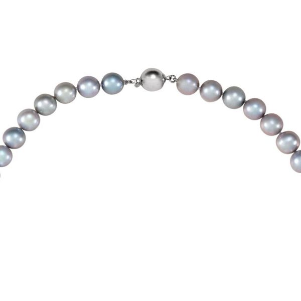 10-11mm, FW Cultured Gray Pearl & Sterling Silver Necklace, 18 Inch Supply