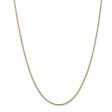 1mm, 14k Yellow Gold, Solid Franco Chain Necklace For Sale