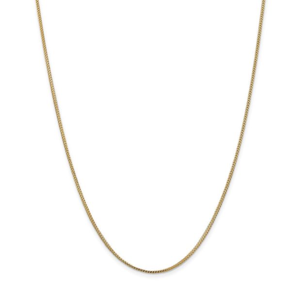 1mm, 14k Yellow Gold, Solid Franco Chain Necklace For Sale