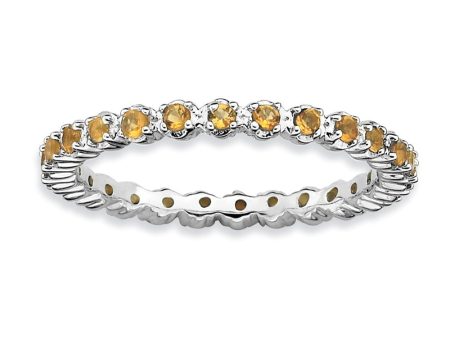 2.25mm Silver Stackable Citrine Band Fashion