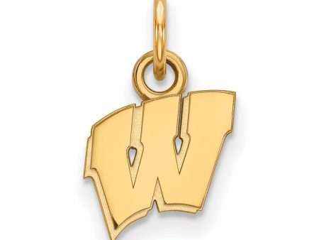 10k Yellow Gold U. of Wisconsin XS (Tiny) Initial W Charm or Pendant Sale