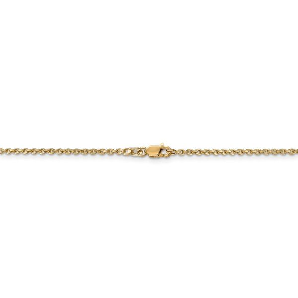 1.8mm, 14k Yellow Gold, Solid Cable Chain Anklet For Cheap