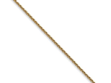 1mm 14k Yellow Gold Diamond Cut Round Wheat Chain Necklace Cheap