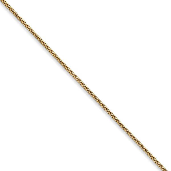 1mm 14k Yellow Gold Diamond Cut Round Wheat Chain Necklace Cheap