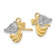 11mm Angel with Heart Post Earrings in 14k Yellow Gold Cheap