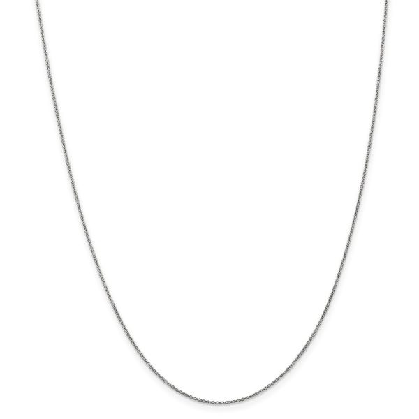 0.9mm 14k White Gold Classic Cable Chain Necklace For Cheap