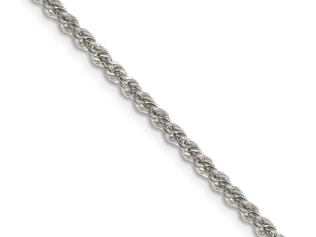 2.5mm Sterling Silver Solid Rope Chain Necklace Discount