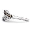 White, Champagne & Blue Diamond Fancy Swirl Sterling Silver Ring Online