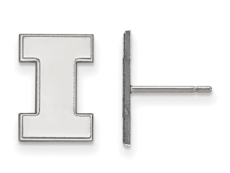 Sterling Silver University of Illinois Small Initial I Post Earrings Online now