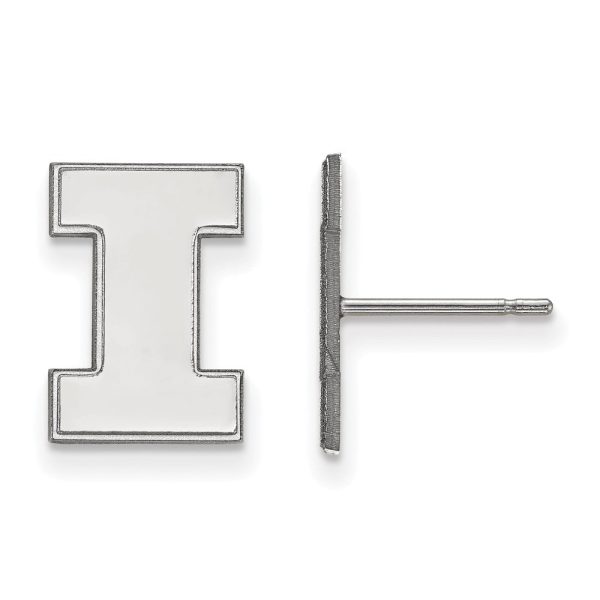 Sterling Silver University of Illinois Small Initial I Post Earrings Online now