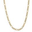 Men s 7.3mm, 14k Yellow Gold, Hollow Figaro Chain Necklace Online