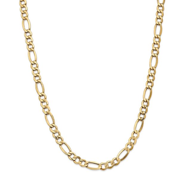 Men s 7.3mm, 14k Yellow Gold, Hollow Figaro Chain Necklace Online