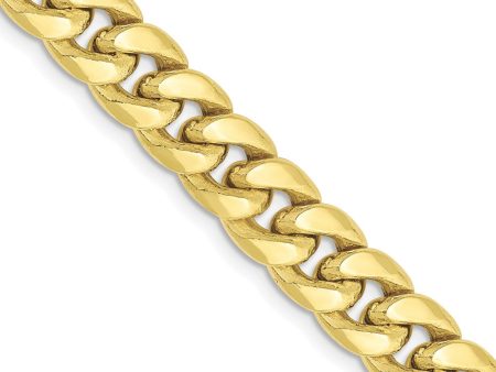 Men s, 10k Yellow Gold 7.3mm Hollow Miami Cuban (Curb) Chain Necklace Online