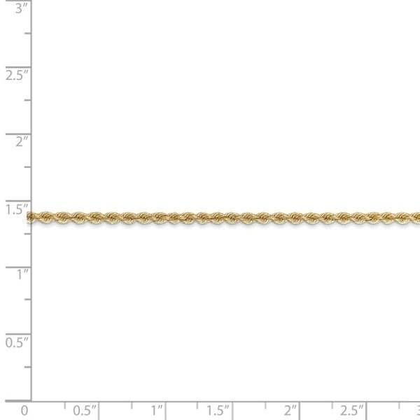 2.25mm, 14k Yellow Gold, Handmade Solid Rope Chain Necklace For Cheap