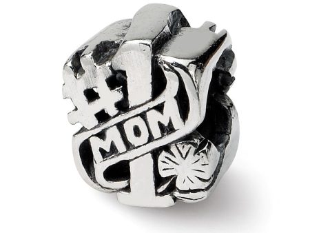 Sterling Silver #1 Mom Bead Charm Online now