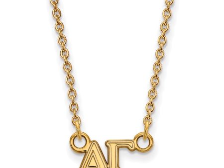 14K Plated Silver Delta Gamma XS (Tiny) Greek Letters Necklace Hot on Sale