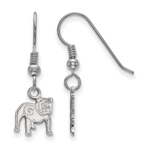 Sterling Silver University of Georgia XS (Tiny) Dangle Earrings Hot on Sale