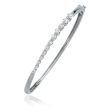 14k White Gold 1 Ct, 12 Stone Journey Diamond, Hinged Bangle Bracelet For Discount