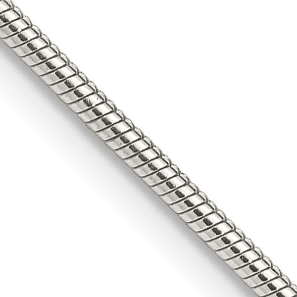 1.5mm Sterling Silver, Round Solid Snake Chain Necklace Fashion