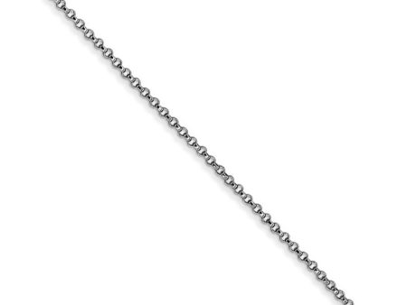 1.15mm 14k White Gold Solid Rolo Pendant Chain Hot on Sale