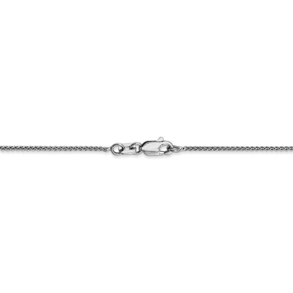 1mm 14k White Gold Solid Spiga Pendant Chain Necklace Cheap