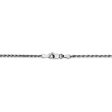 1.6mm, 10k White Gold Diamond Cut Solid Rope Chain Necklace Fashion