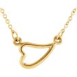 14k Yellow, White or Rose Gold Small Sideways Heart Necklace, 16-18 In Fashion