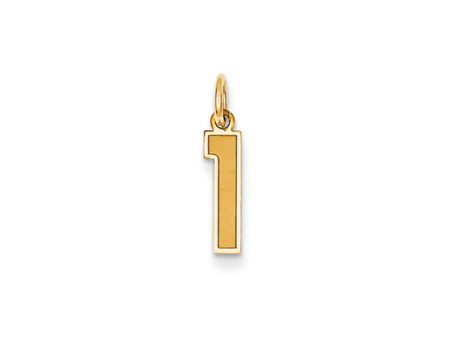 14k Yellow Gold, Jersey Collection, Small Number 1 Pendant Online Sale