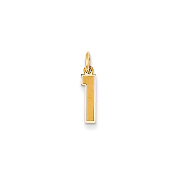 14k Yellow Gold, Jersey Collection, Small Number 1 Pendant Online Sale