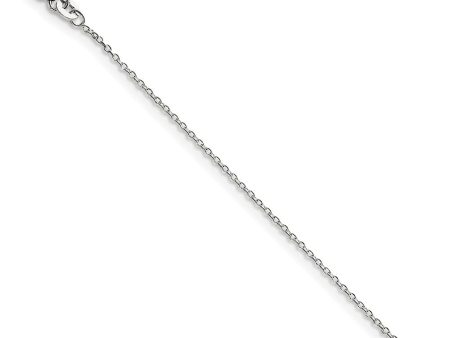 1.25mm Rhodium Plated Sterling Silver Cable Chain Necklace, 18-20 Inch Supply