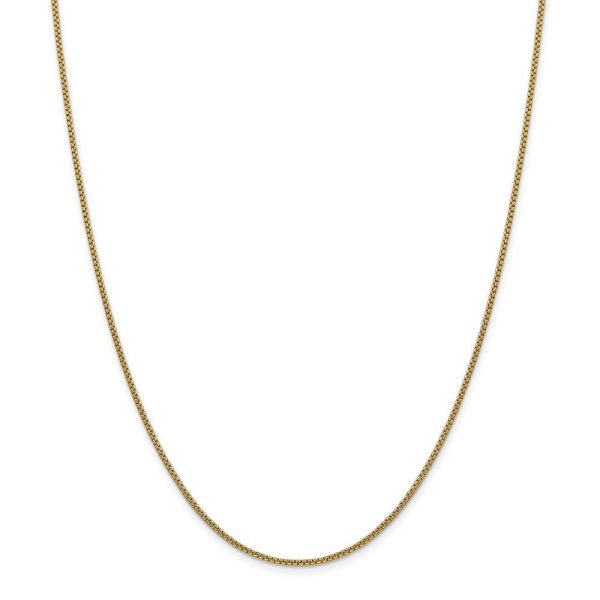 1.5mm 14k Yellow Gold Hollow Round Box Chain Necklace Hot on Sale