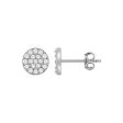 1 3 Cttw Diamond 7mm Round Cluster Post Earrings in 14k White Gold Online Sale