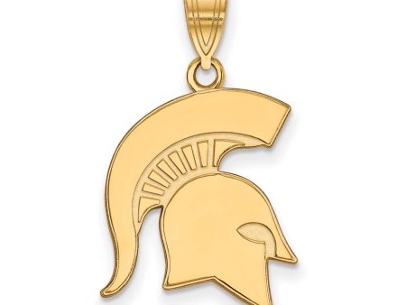 14k Gold Plated Silver Michigan State Large Pendant Hot on Sale