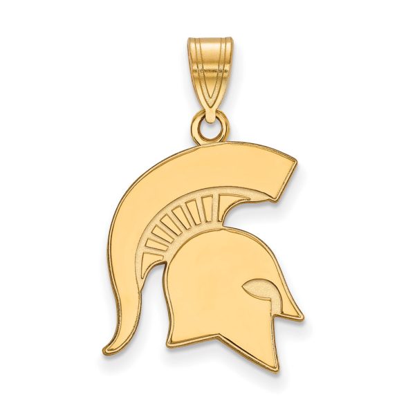 14k Gold Plated Silver Michigan State Large Pendant Hot on Sale