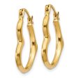 Sideways Heart Hoop Earrings in 14k Yellow Gold Cheap