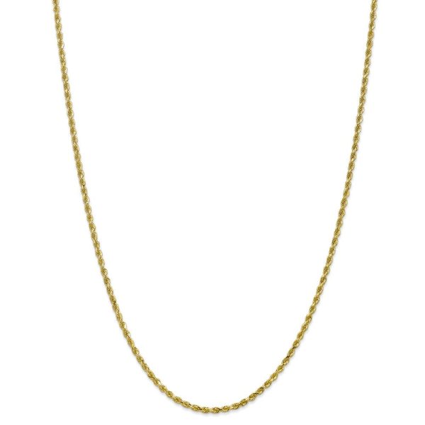 2.25mm 10k Yellow Gold Diamond Cut Solid Rope Chain Necklace Online