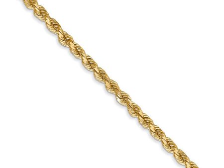 2.75mm 14k Yellow Gold, Diamond Cut Solid Rope Chain Necklace For Discount