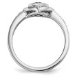 1 4 Ctw Blue & White Diamond Small Heart Ring in Sterling Silver Hot on Sale