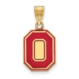 14k Gold Plated Silver Ohio State Medium Enamel  O  Pendant For Discount