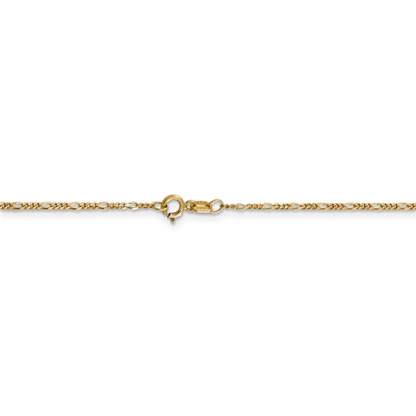 1.25mm, 14k Yellow Gold, Flat Figaro Chain Necklace Hot on Sale