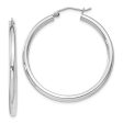 2.5mm, Sterling Silver, Classic Round Hoop Earrings - 35mm (1 3 8 In.) Hot on Sale