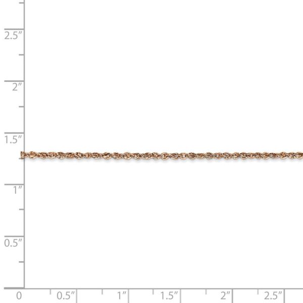 1.7mm, 14k Rose Gold, Diamond Cut Solid Ropa Chain Anklet Sale