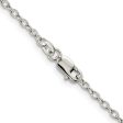 1.6mm Sterling Silver Solid Oval Rolo Chain Necklace For Cheap