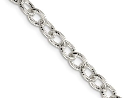 6.8mm, Sterling Silver, Solid Oval Cable Chain Necklace Hot on Sale