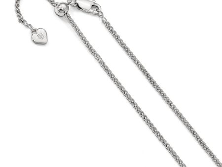 1.6mm Sterling Silver Adjustable Spiga Chain Necklace Sale