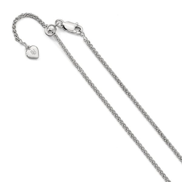 1.6mm Sterling Silver Adjustable Spiga Chain Necklace Sale